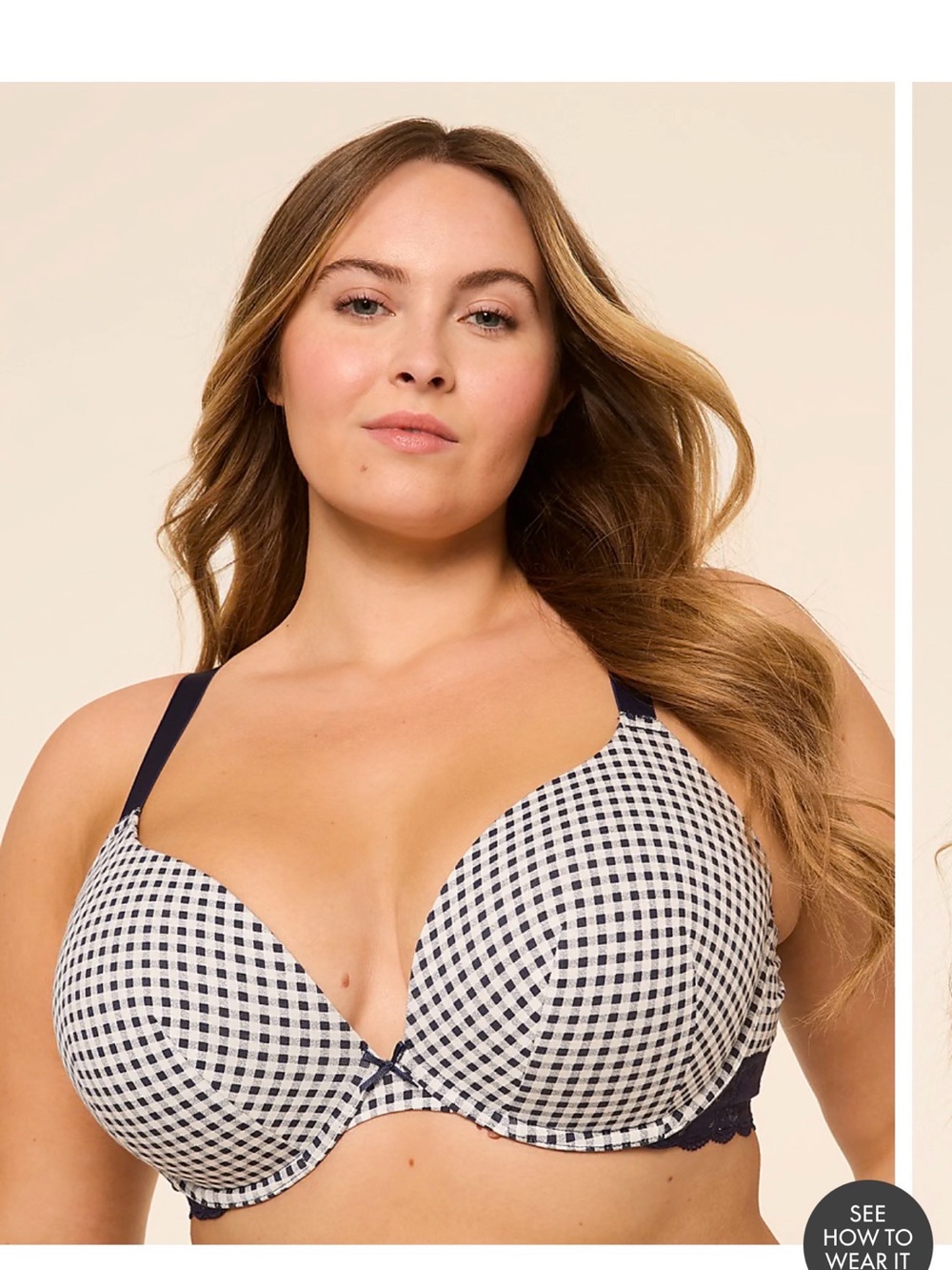 Lane Bryant Cacique Cotton Boost Plunge Bra With Lace 40B